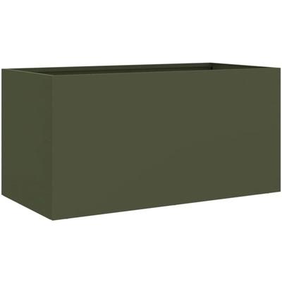 Pflanzkübel Olivgrün 62x30x29 cm Stahl Vidaxl Image