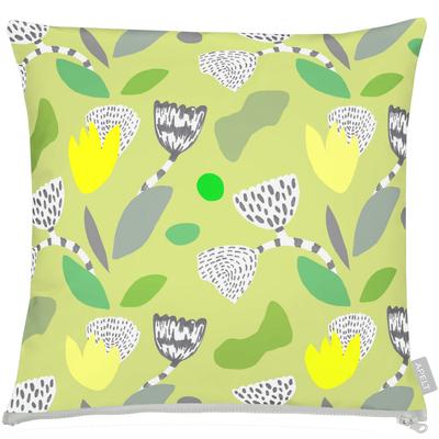 Dekokissen APELT "3807", bunt (grün, grau, gelb, bedruckt), B:48cm H:5cm L:48cm, Polyester, Baumwolle, Dekokissen_Sitzkissen_Kissenhüllen Image