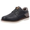 Schnürschuh RIEKER, Herren, Gr. 47, blau (blau, grau), Leder, Lederimitat, sportlich, Schuhe, Halbschuh, Casual-Schnürer mit leichtem Einstieg dank Gummizug