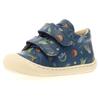 Lauflernschuh NATURINO "COCOON VL PR.REX", Kinder, Gr. 20, blau (blau dino), Glattleder, Kalbsleder, bedruckt, animal-print, sportlich, Schuhe, Barfußschuh mit Klettverschluss, Größenschablone zum Download
