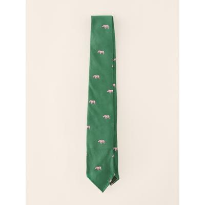 J.McLaughlin Men's Silk Tie in Rhino Green/Pink