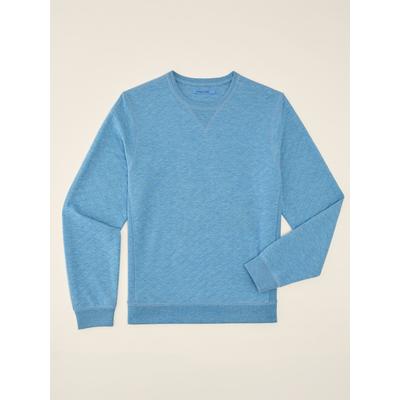J.McLaughlin Men's Match Play Performance Pullover in Jacquard Heather Light Blue, Size Large