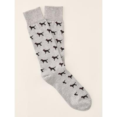 J.McLaughlin Men's Socks in Labrador Light Heather Gray/Black | Cotton/Nylon/Spandex