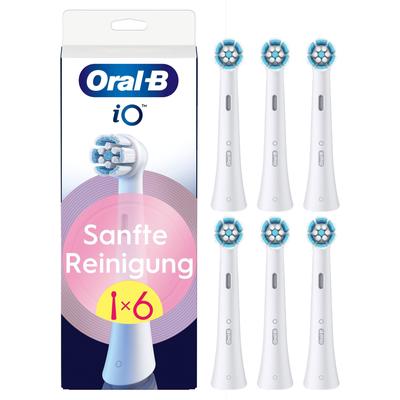 Aufsteckbürste ORAL-B "Oral-B iO Sanfte Reinigung", weiß, Zahnbürstenköpfe, 6 St., fortschrittliche Plaque-Entfernung, f