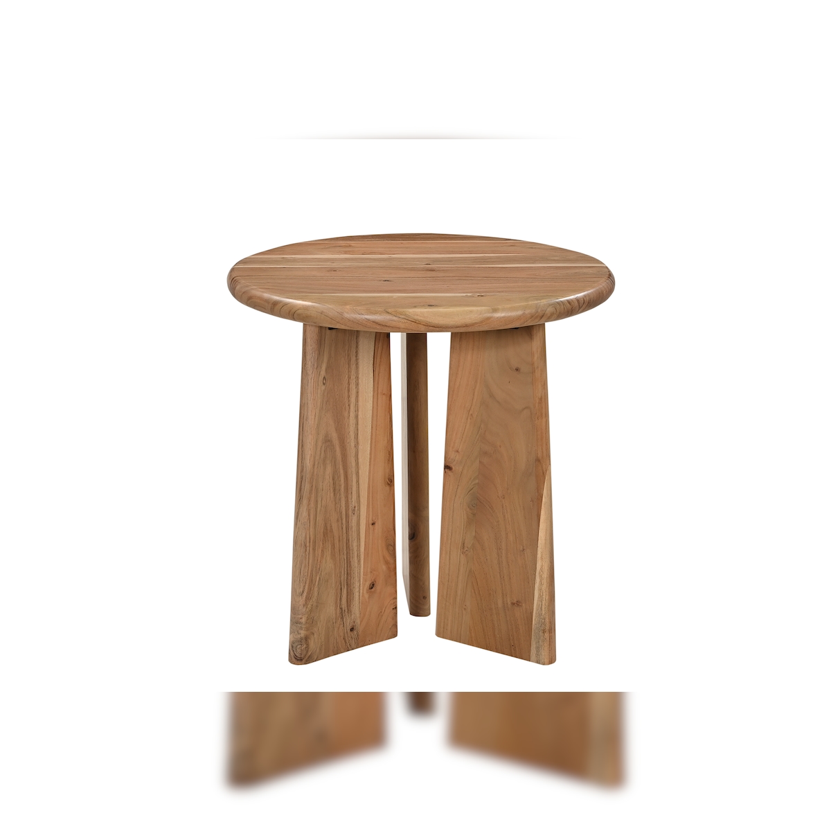 SIT Möbel Beistelltisch Ø 60 cm | mit abgerundeten Kanten | Akazie massiv natur | B 60 x T 60 cm H 60 cm | 14685-01 | Serie ACACIA WAVE Image