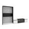 SKRAUT HOME Wohnzimmer-TV-Schrank, Wohnzimmer-Wandsystem, 310x35x186cm, Für TV-Geräte bis 80“, Elektrischer Kamin, Moderner Stil, Schwarz-weiß - 98_3