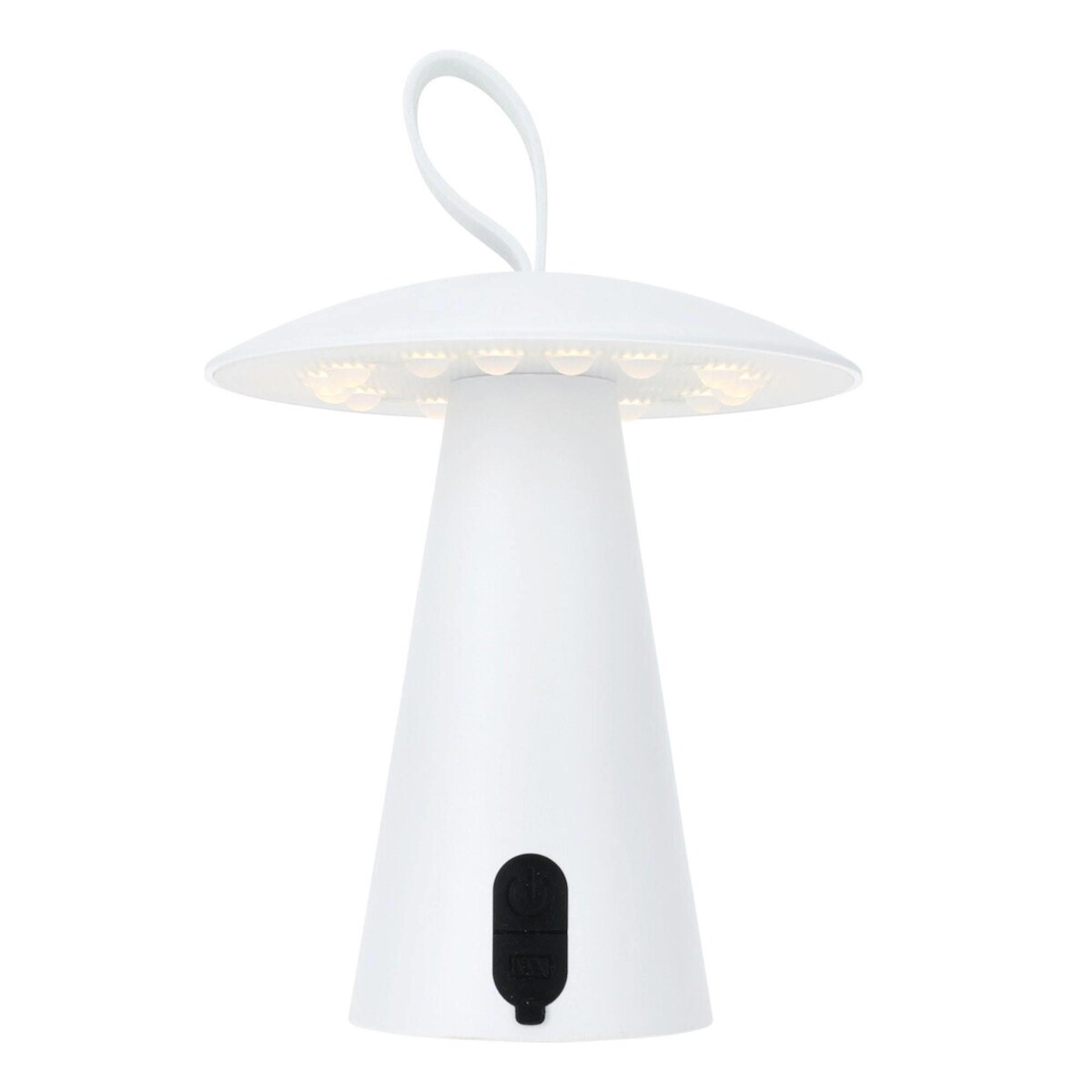 WellHome - Weiße wiederaufladbare Tischlampe Ø15x17cm Image