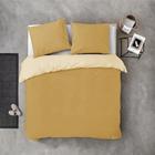 Bestlivings Bettwäsche-Set (155x220cm) Side Way Ocher-Yellow/White