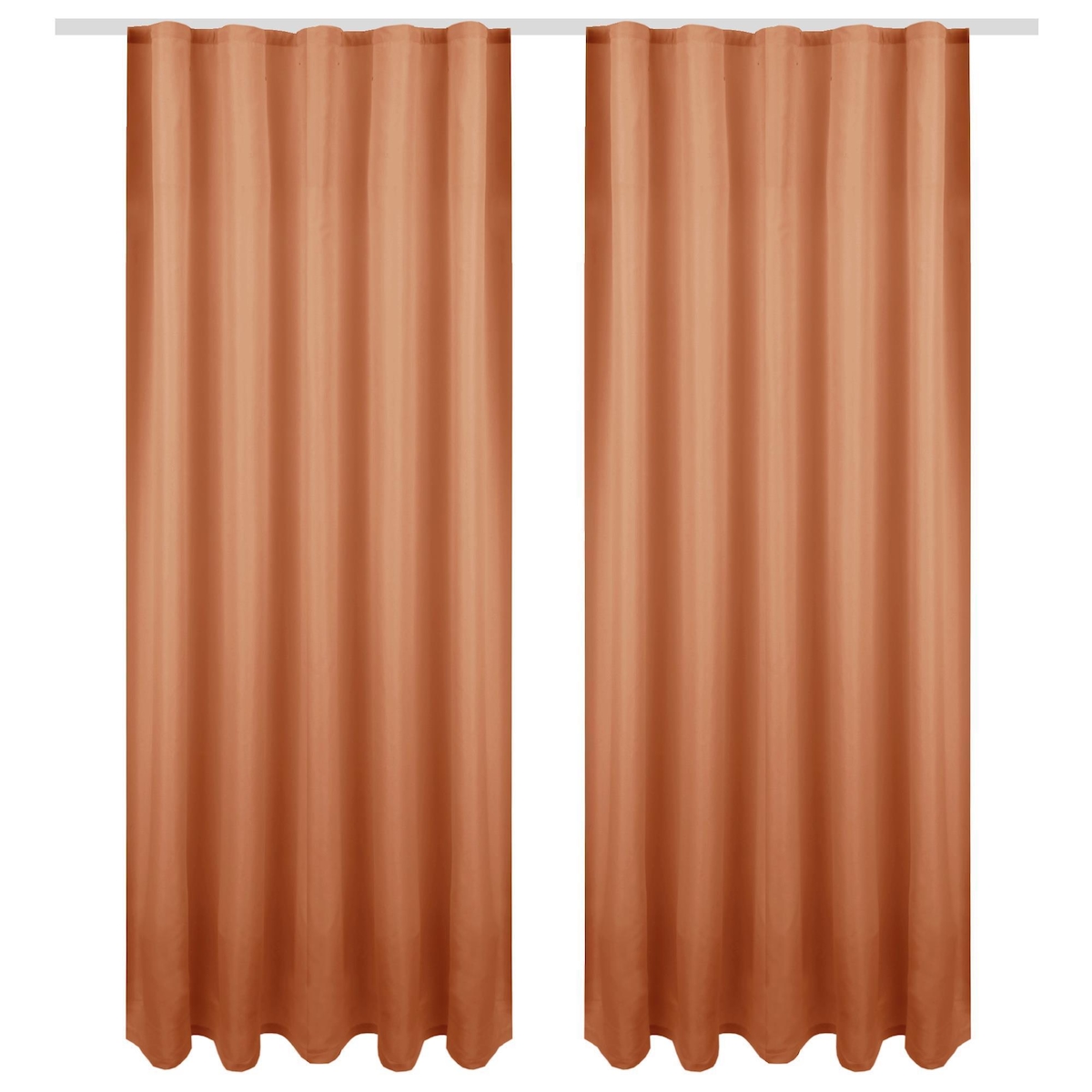 Bestgoodies Gardine mit Universalband 140x145 cm in Hellbraun, blickdichter Vorhang mit Kräuselband in vielen Variationen Image