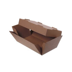 Blanc HYGIENIC Hamburger-Doppelbox groß, 200 Stk, 24x12x10cm, to go, take away, natürliches Design, faltbar Image