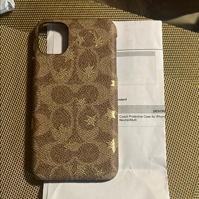 Coach Cell Phones & Accessories | Coach Brown Cell Phone Case With Patterned Design And Textured Material | Color: Brown | Size: Os