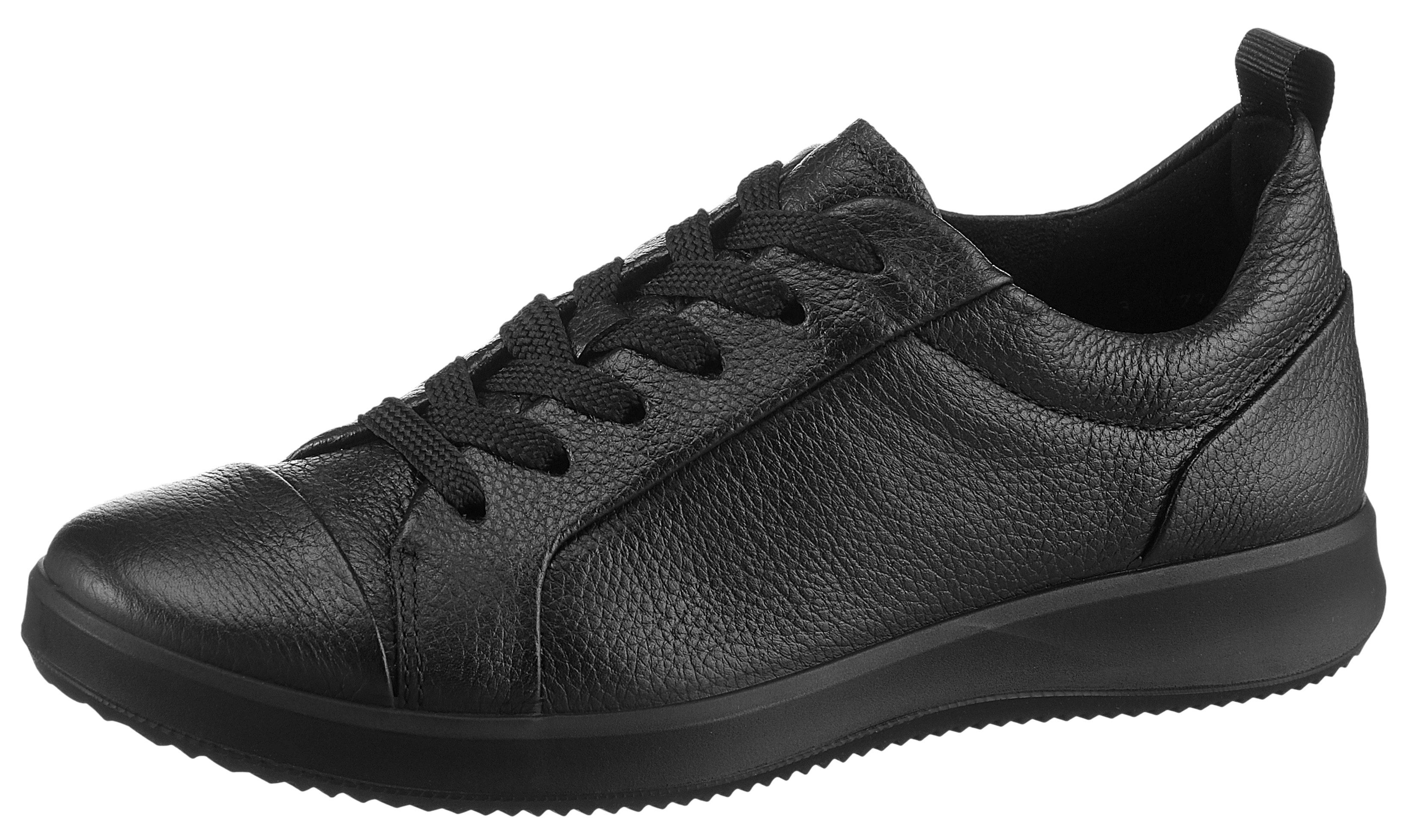 Sneaker ARA "ROMA", Damen, Gr. 9 (43), schwarz, Glattleder, unifarben, Schuhe Sneaker, Freizeitschuh, Halbschuh, Schnürschuh mit High Soft Fußbett, G-Weite