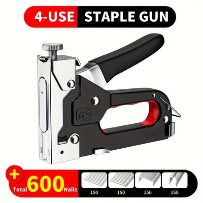 TEMU 1pc Four-in-one Heavy-duty Nailing Machine, , Shooting , Manual , , Which Used To Install T-shaped , U-shaped , I-shaped , And N-shaped , Suitable For Diy Home Decoration Furniture Wooden Etc.