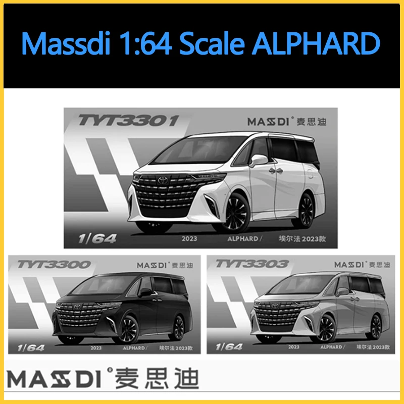 MASSDI Legierung 1/64 TYT1500 LC300/TYT1801 TYT1800 SIENNA/2023 ALPHARD Auto Modell Statische Sammlung Dekoriert Urlaub Geschenke Spielzeug Image