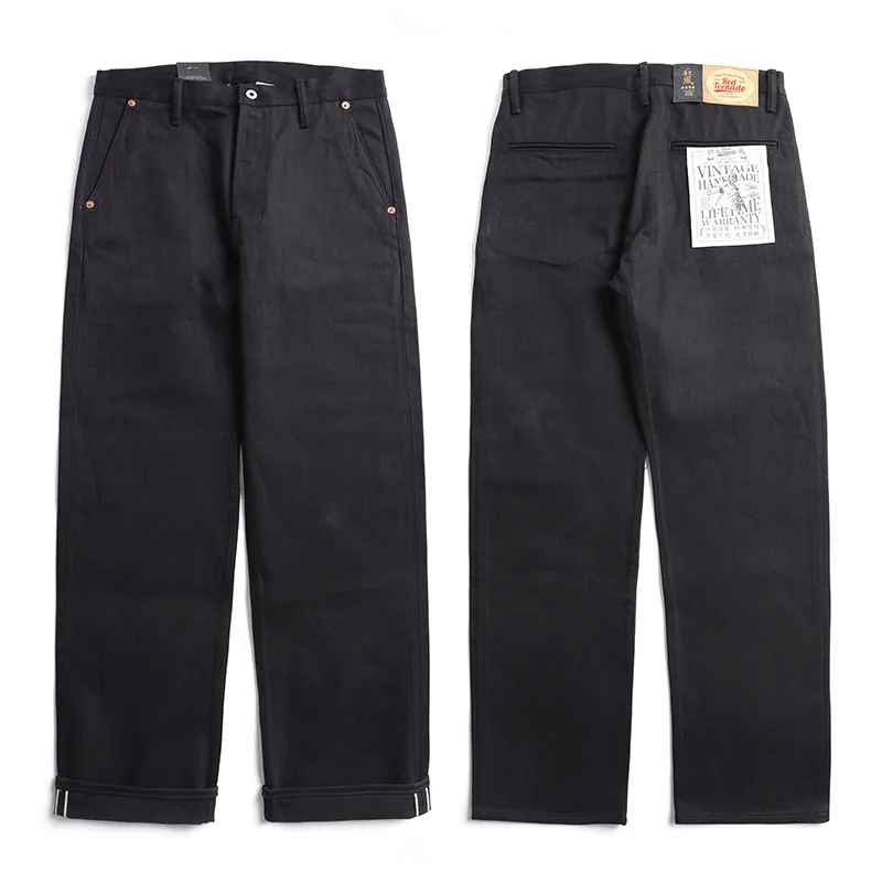 DN-0002 Rock Kann Rollen Vintage 14 unzen Indigo Selvage Stilvolle Hosen Mens Casual Chino Raw Denim Jean Hosen Größe 28-42