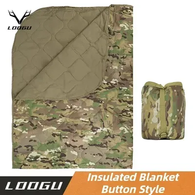 Outdoor Camouflage Quilt, Camping Multifunctional Nap Blanket, Button Picnic Quilted Quilt, Camping Mat, Camping Supplies