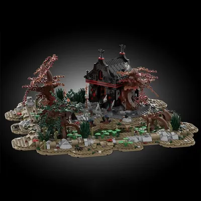 2951pcs Moc Witchs Swamp-Medieval Village Diorama Modular Building Blocks DIY Creative Assembly Image
