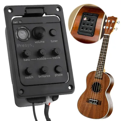 201 EQ-Tuner für klassische Akustikgitarre, Piezo-Tonabnehmer, integriertes Vorverstärkersystem, 4-Band-Equalizer, integrierte Vorverstärker für Fishman Presys+