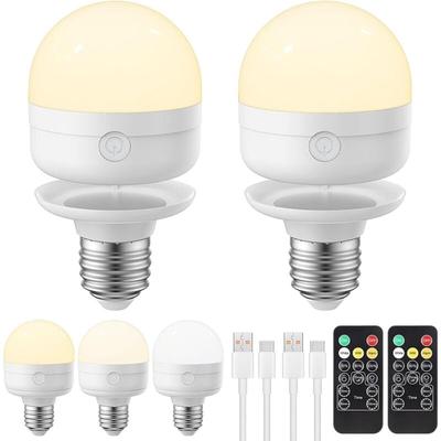 USB-wiederaufladbare Glühbirne mit Fernbedienung, Timer und 3 Farbtemperaturen, dimmbare 5 w E27 Image