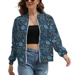 Jackets for Women Winter Blue Forest Deer Light Long Sleeve Zip Up Jackets Casual Coat Fall Jackets for Women 2024