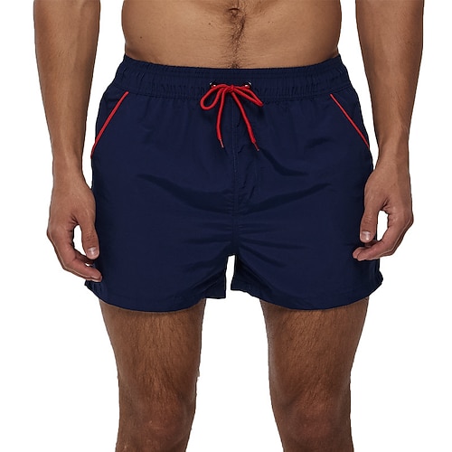 Herren Boardshorts Badeshorts Badehose Patchwork Einfarbig Kordelzug Mit Taschen Schnelltrocknend Mit Taschen Boardshorts Unterteile Surfen Strand Wassersport Sommer Image