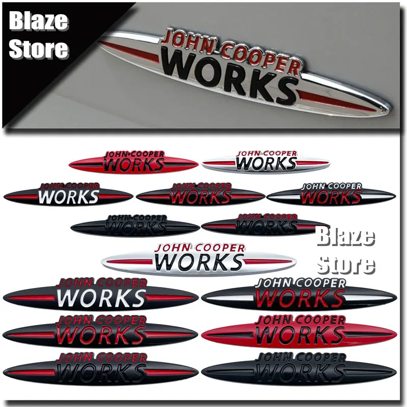 JOHN COOPER fonctionne autocollant de coffre de voiture 3D décoration de Modification en métal adapté pour MINI Mini JCW Cooper One S R50 R52 R53 R56