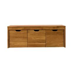 Banc avec 3 cubes de rangement en chêne massif