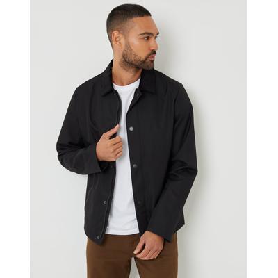 Threadbare Men's Black Showerproof Corduroy Collar Jacket