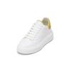 Sneaker MARC O'POLO "aus Rindleder", Damen, Gr. 39, weiß, light gelb, Obermaterial: 100% Leder, unifarben, Schuhe