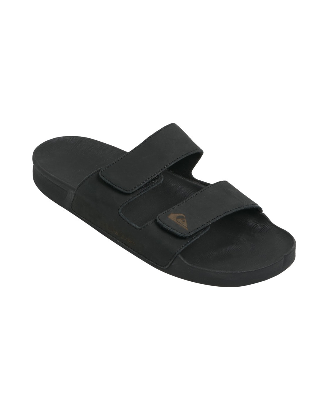 Sandale QUIKSILVER "Rivi Leather", Herren, Gr. 8(41), schwarz (schwarz 1), Obermaterial: Leder / Außensohle: Gummi, Schuhe Sandale
