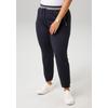 Schlupfhose ANISTON PLUS, Damen, Gr. 48, N-Gr, blau (marine, weiß), Sweatware, Obermaterial: 47% Baumwolle, 47% Modal, 6% Elasthan, unifarben, casual, figurumspielend lang, Hosen, Mit Reißverschlusstaschen