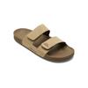 Sandale QUIKSILVER "Rivi Leather", Gr. 12(45), beige (tan 1), Obermaterial: Leder / Außensohle: Gummi, Schuhe
