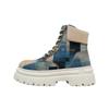 Schnürstiefelette DOGO "Nimble Be-Different Damen Boots / Female", Damen, Gr. 38, Normalschaft, blau, Textil, Schuhe, Vegan