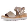 Keilsandalette GABOR "GENUA", Damen, Gr. 40, beige (sand), Ziegenveloursleder, unifarben, modisch, Schuhe, Sommerschuh, Riemchensandale, Komfortschuh in Weite G (=weit)