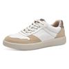 Plateausneaker TAMARIS, Damen, Gr. 38, beige (beige, kombiniert), Leder, Lederimitat, sportlich, Schuhe, Freizeitschuh, Halbschuh, Schnürschuh mit Kontrastbesätzen