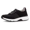 Keilsneaker GABOR ROLLINGSOFT, Damen, Gr. 41, schwarz, Textil, Veloursleder, unifarben, sportlich, Schuhe, Freizeitschuh, Halbschuh, Schnürschuh, Logoschriftzug an der Ferse