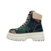 Schnürstiefelette DOGO "Nimble Platform Boot Petals Damen Stiefeletten", Damen, Gr. 39, Normalschaft, blau, Textil, Schuhe, Vegan