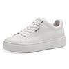 Plateausneaker TAMARIS, Damen, Gr. 38, weiß, Leder, sportlich, Schuhe, Freizeitschuh, Halbschuh, Schnürschh mit Wechselfußbett