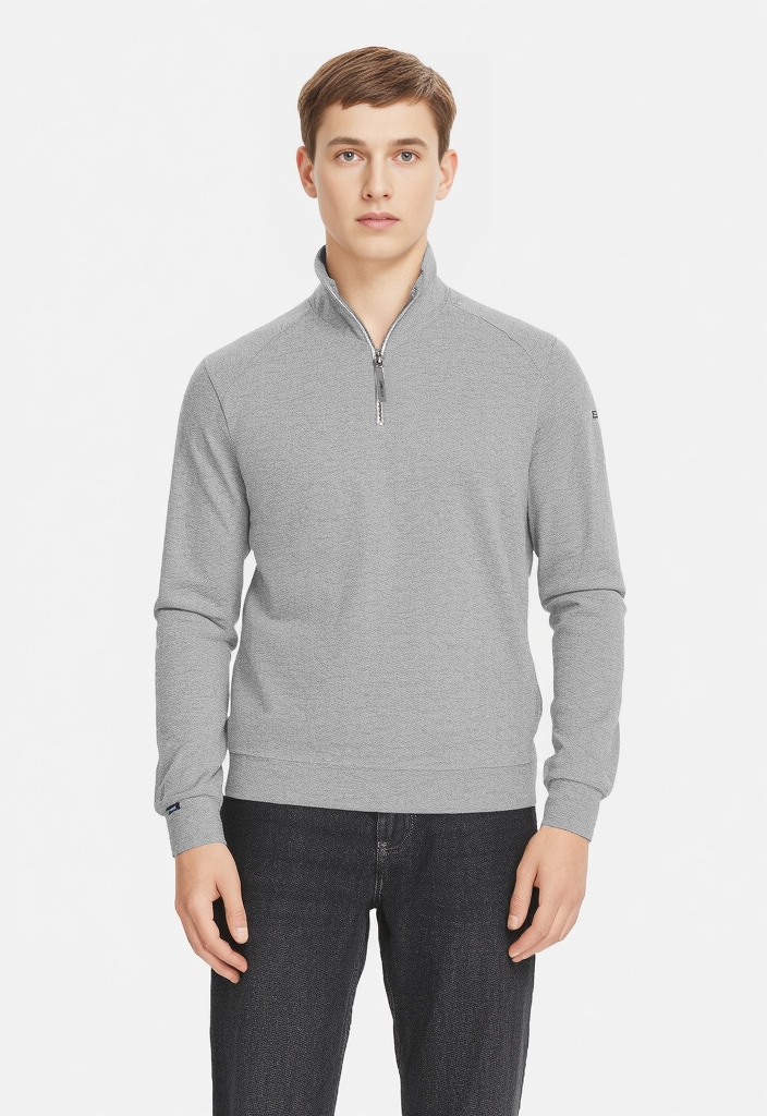 Sweater INDICODE "INPortal", Herren, Gr. M, grau (lt grau mix), Sweatware, Obermaterial: 60% Baumwolle, 40% Polyester, unifarben, regular fit hüftlang, Rundhals, Rippbündchen, Sweatshirts Image