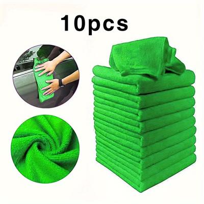 TEMU 10 Pcs Microfiber Boat/car Cleaning Towel Automobile Motorcycle Washing Glass Household Cleaning Small Towel Image