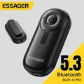 Essager Adattatore Bluetooth 5.3 Jack AUX da 3,5 mm per ricevitore audio musicale Altoparlanti per auto Auricolare Tablet Laptop Ricevitore per auto Bluetooth