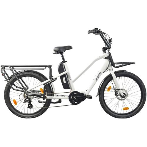 E-Bike LLOBE ""Cargo City E-Bike Cargado"" Gr. 42, weiß, E-Bikes, 42cm, 24 Zoll (60,96cm)