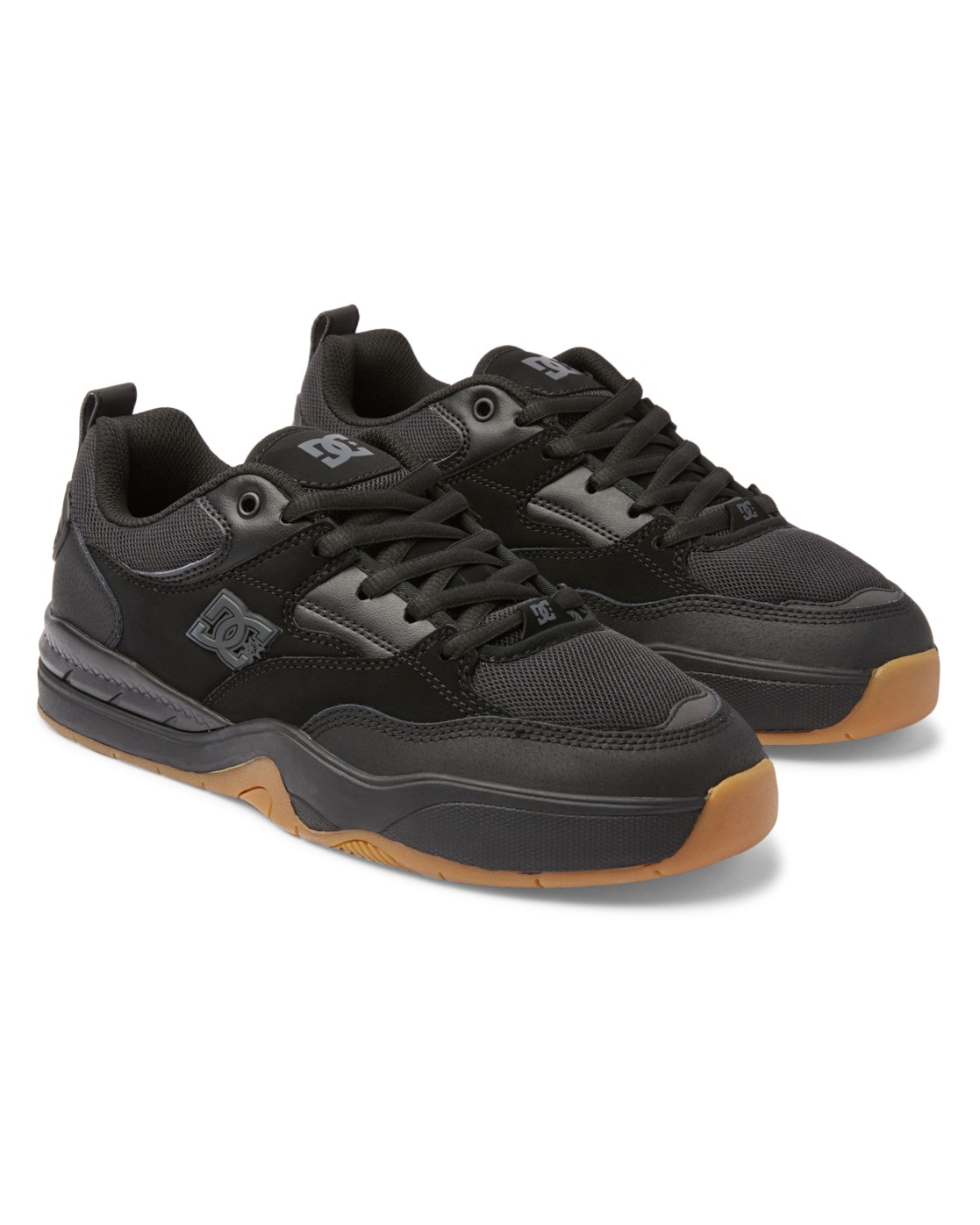 Sneaker DC SHOES "DC Ascend", Herren, Gr. 7(39), schwarz (schwarz, schwarz, gum), Obermaterial: Leder (Kuh) / Futter: Textil / Außensohle: Gummi, Schuhe Sneaker