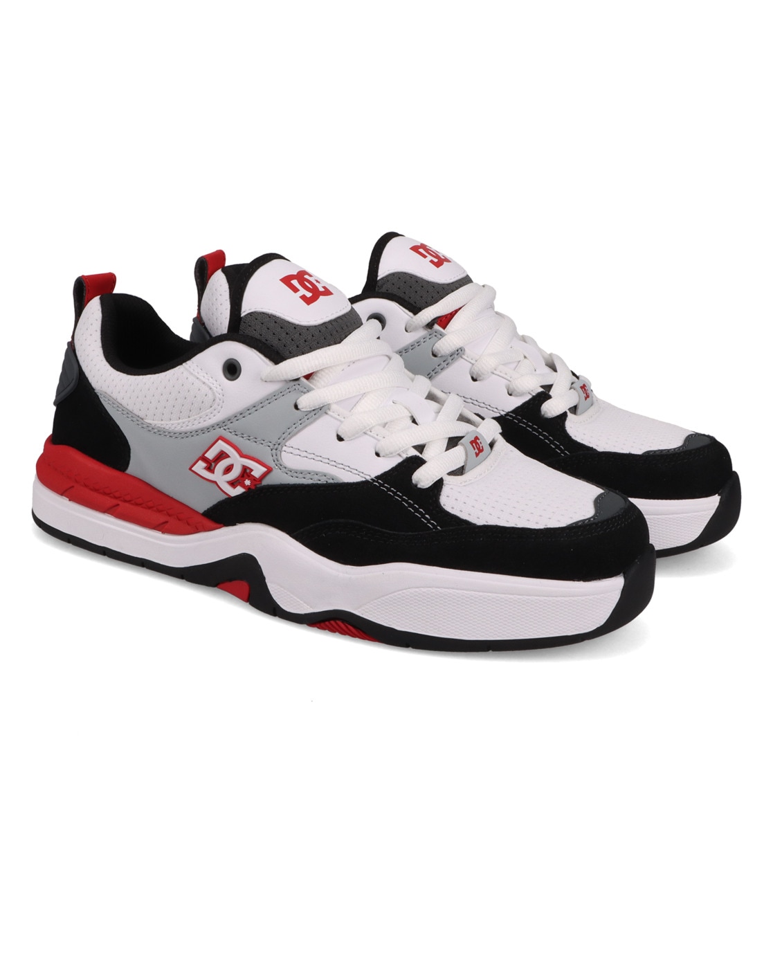 Sneaker DC SHOES "DC Ascend", Herren, Gr. 13(47), schwarz (schwarz, grau, weiß), Obermaterial: Leder (Kuh) / Futter: Textil / Außensohle: Gummi, Schuhe Sneaker