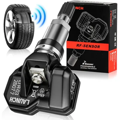 Launch TPMS Sensor Set of 4 RF Dual Frequency (315MHz + 433MHz) Press-in OE-Level Universal