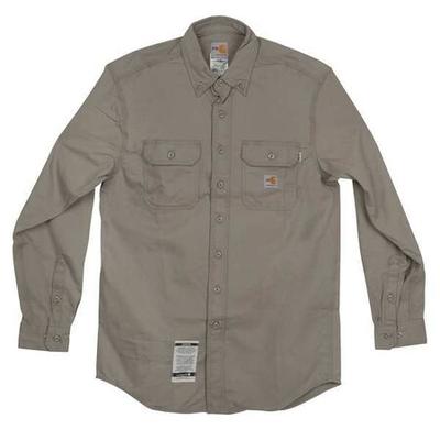 CARHARTT FRS160-GRY TLL 3XL Carhartt Flame Resistant Collared Shirt, Gray,