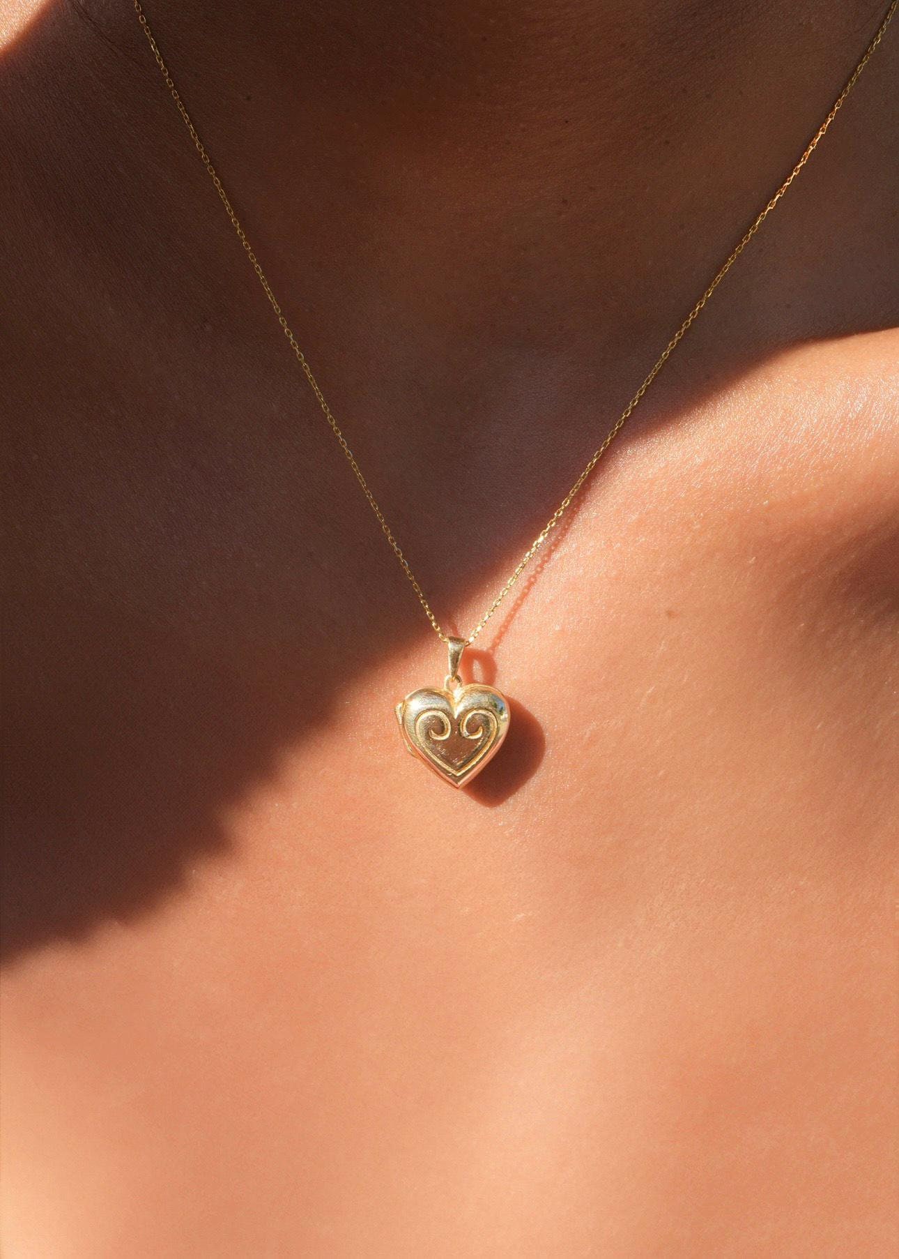 Collana con ciondolo a forma di cuore, collana con cuore delicato, collana con ciondolo a forma di cuore, collana con ciondolo a forma di cuore con pr