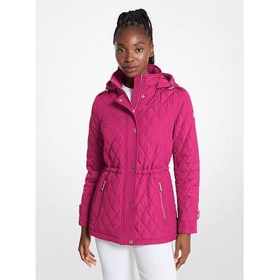 Michael Kors Quilted Hooded Jacket Pink M