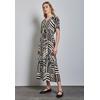 Maxikleid STREET ONE, Damen, Gr. 38, EURO-Größen, schwarz, Stoff, 100% Viskose, bedruckt, casual, normal lang, V-Ausschnitt, Kurzarm Bündchen, Kleider, aus Viskose