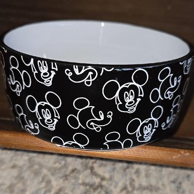 Disney Small Pets | Chewy Disney Mickey Mouse Black And White Small Dog Or Cat Food Water Pet Bowl | Color: Black/White | Size: Os